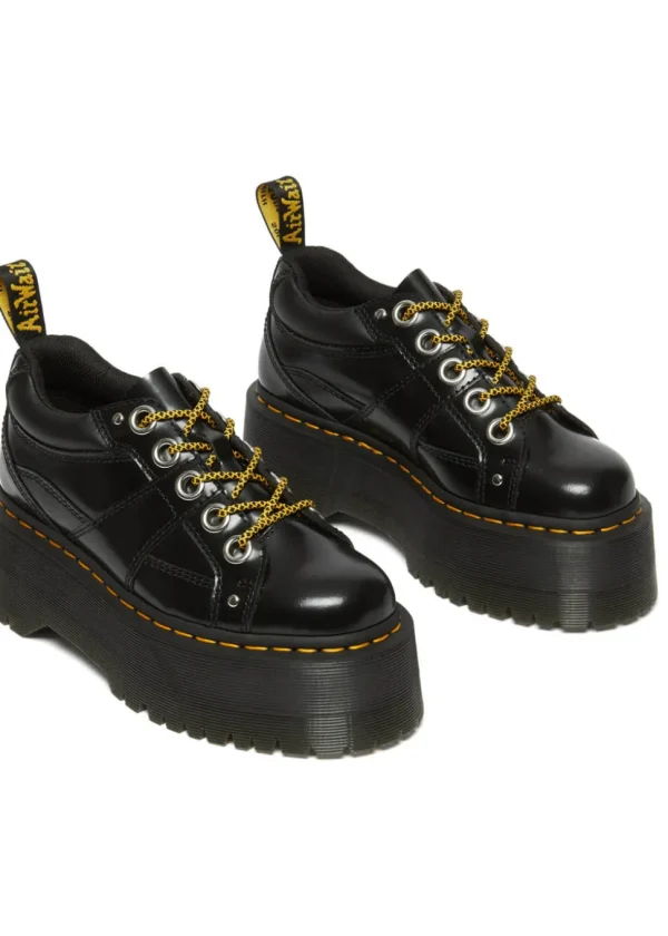 Dr. Martens 5i Quad Max Buttero Leather Platform Shoes Black