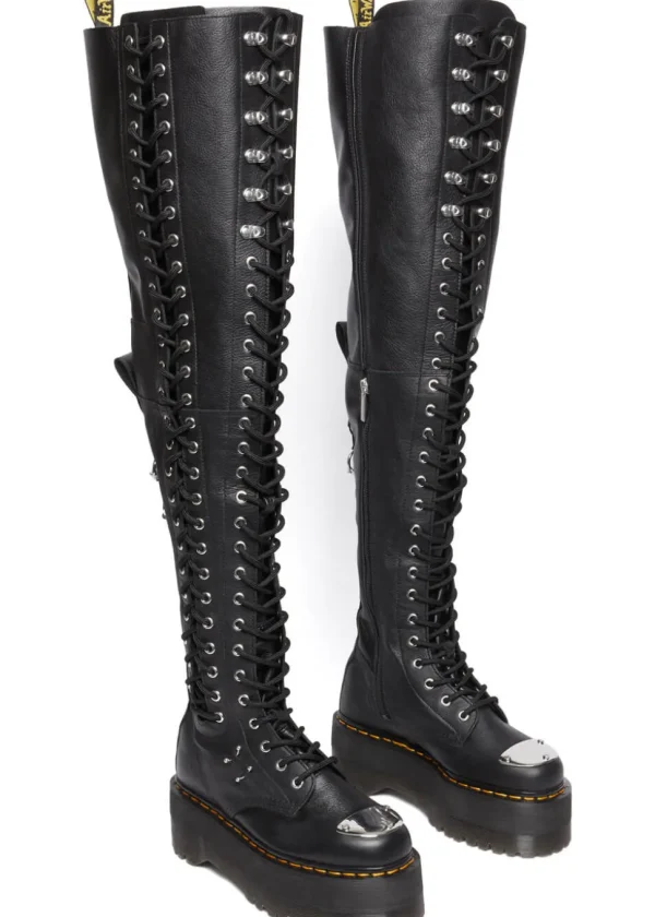 Dr. Martens 28i XTRM Max Platform Virginia Leather Boots Black