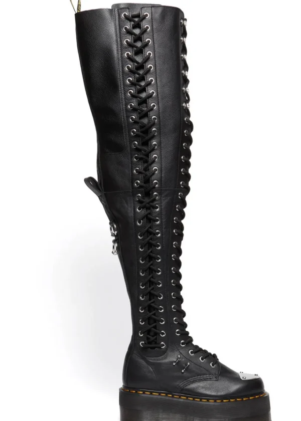 Dr. Martens 28i XTRM Max Platform Virginia Leather Boots Black