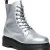 Dr. Martens Jadon Metallic Leather Platform Boots Silver