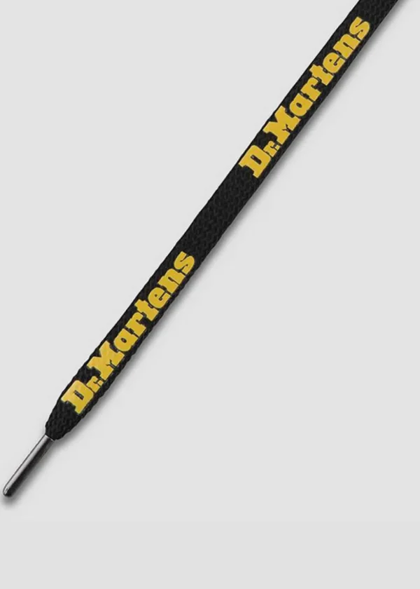 Dr. Martens Logo Laces Flat 8 Eyes in Black and Yellow