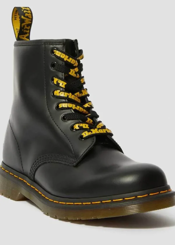 Dr. Martens Logo Laces Flat 8 Eyes in Black and Yellow