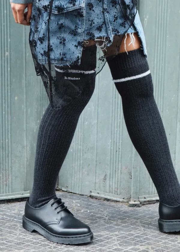 Dr. Martens Marl Long Socks Black