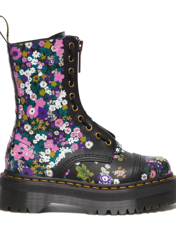 Dr. Martens Sinclair Hi Vintage Floral Leather Boots Black