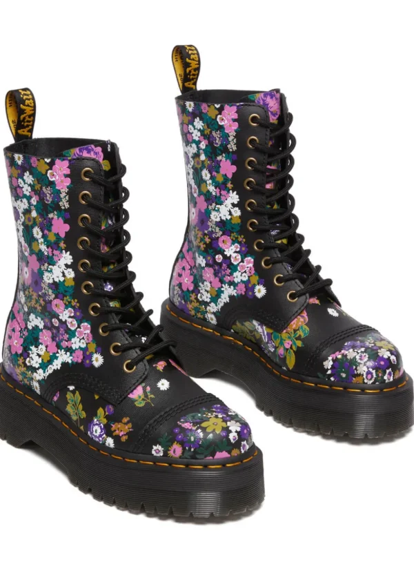 Dr. Martens Sinclair Hi Vintage Floral Leather Boots Black