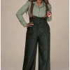 Emmy Design The Miss Fancy Pants Herringbone Trousers Green