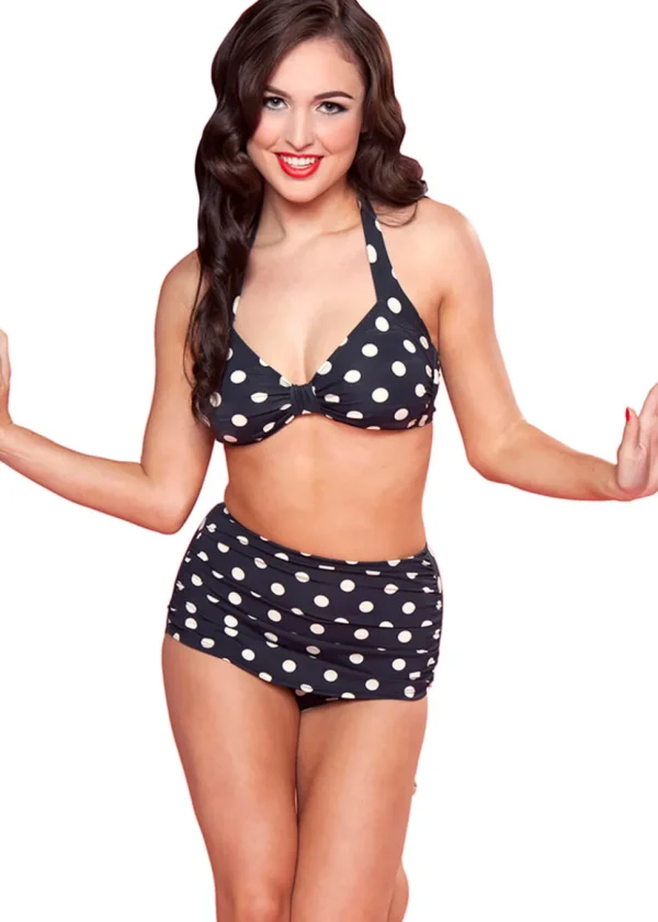 Esther Williams Polka Dot Bikini Bottoms Black