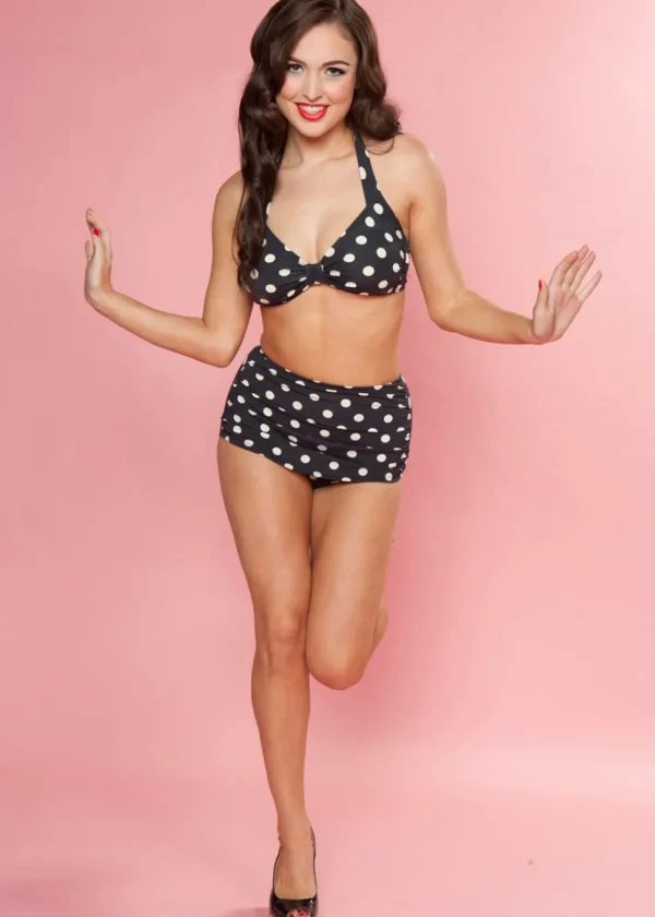 Esther Williams Polka Dot Bikini Bottoms Black