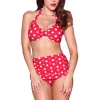 Esther Williams Polkadot Bikini Top Red