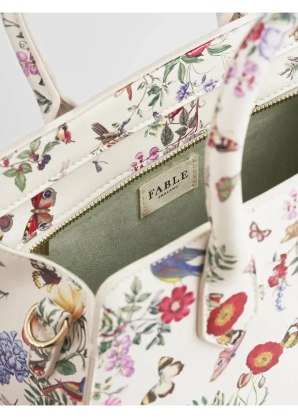Fable England Alice Garden Butterfly Tote Bag Ivory