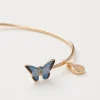 Fable England Blue Butterfly Bangle Bracelet
