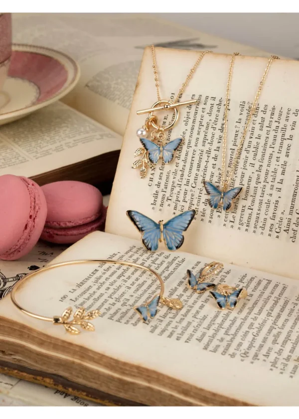 Fable England Blue Butterfly Enamel Charm