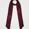 Fable England Bohemian Embroidered Scarf Burgundy