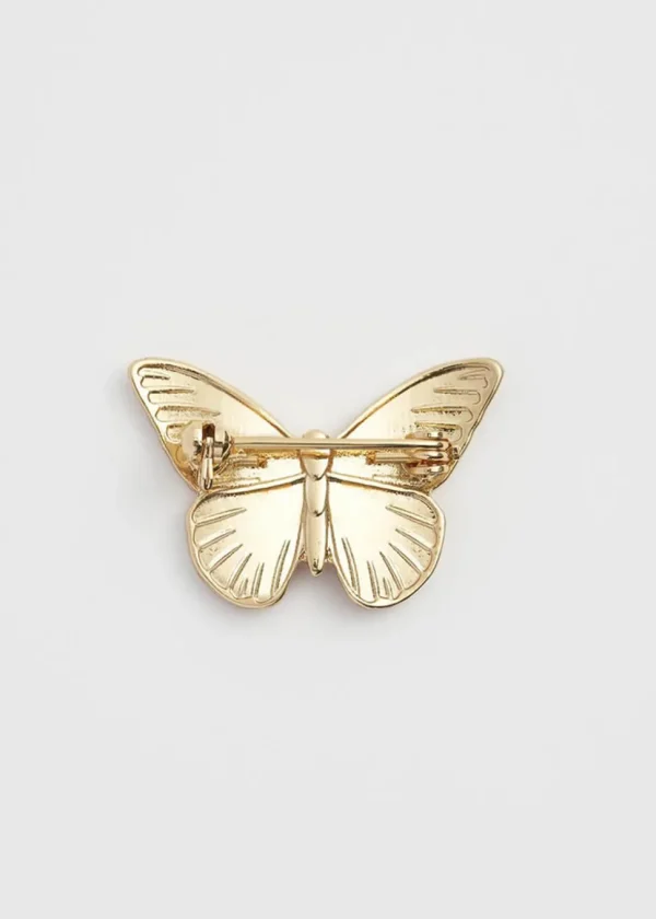 Fable England Butterfly Brooch Orange