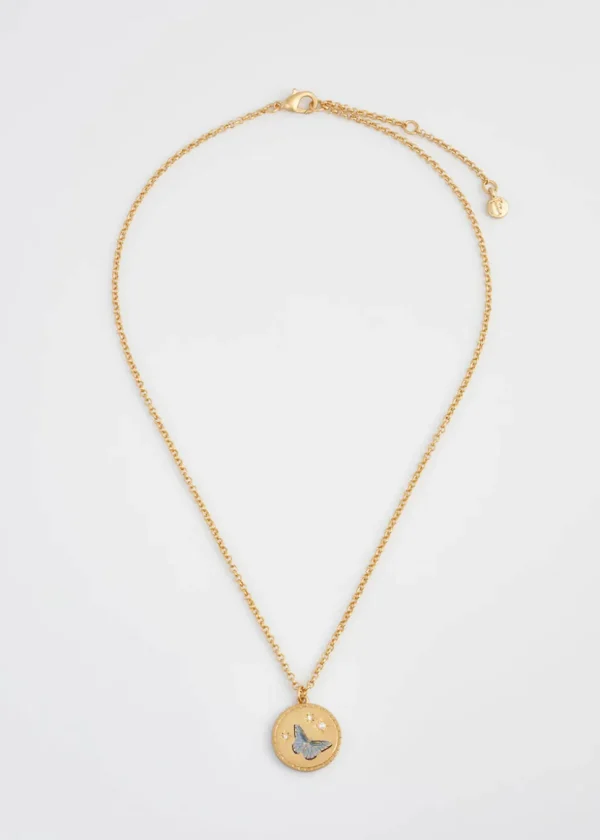 Fable England Butterfly Spirit Guide Necklace Gold