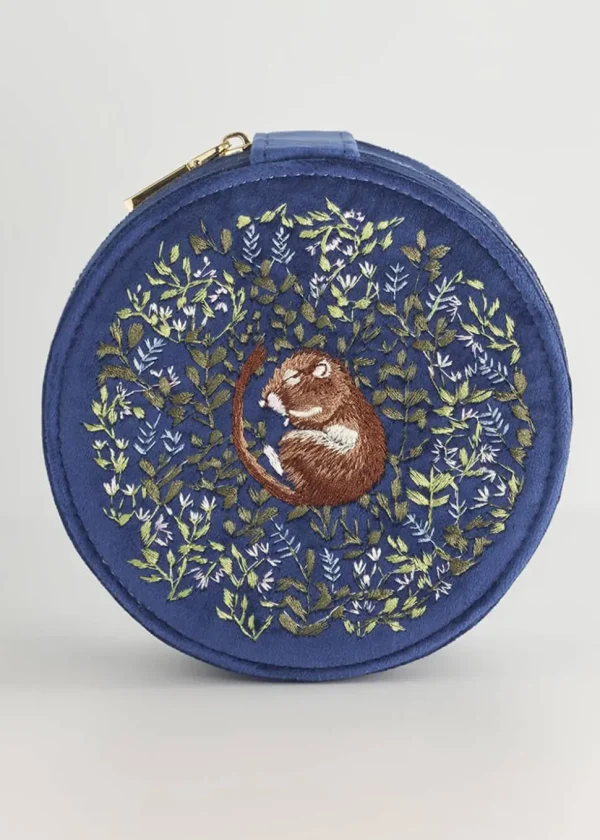 Fable England Chloe Dormouse Velvet Jewellerybox Navy