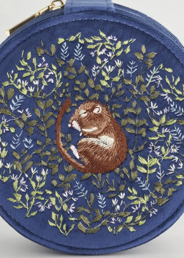 Fable England Chloe Dormouse Velvet Jewellerybox Navy