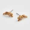 Fable England Cosy Bunny Stud Earrings Brown