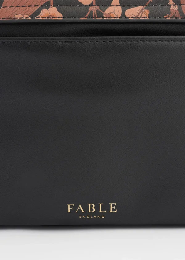 Fable England Deco Blooms Crossbody Bag Black
