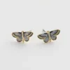 Fable England Deco Butterfly Stud Earrings Blue