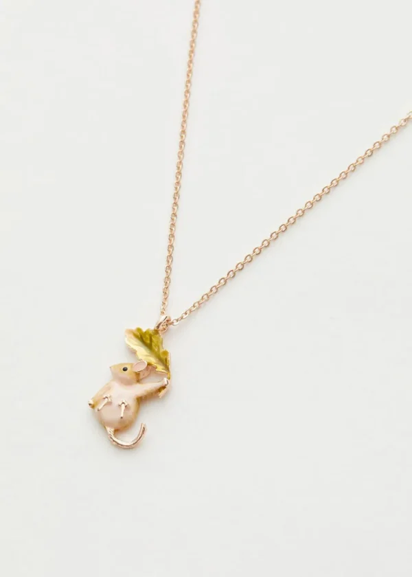 Fable England Dormouse Enamel Necklace