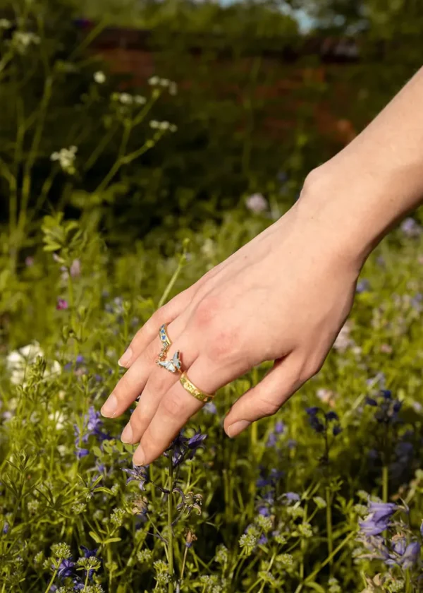 Fable England Floral Hoop Ring Pink