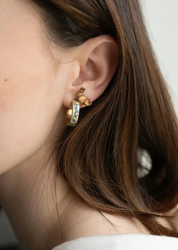 Fable England Forget Me Not Flower Earrings Blue