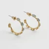 Fable England Forget-Me-Not Stud Hoop Earrings Blue