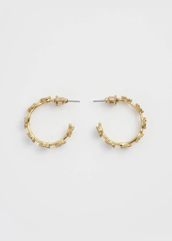 Fable England Forget-Me-Not Stud Hoop Earrings Blue