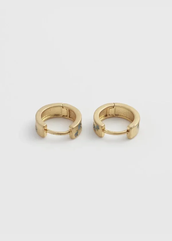 Fable England Forget-Me-Not Mini Hoop Earrings Blue