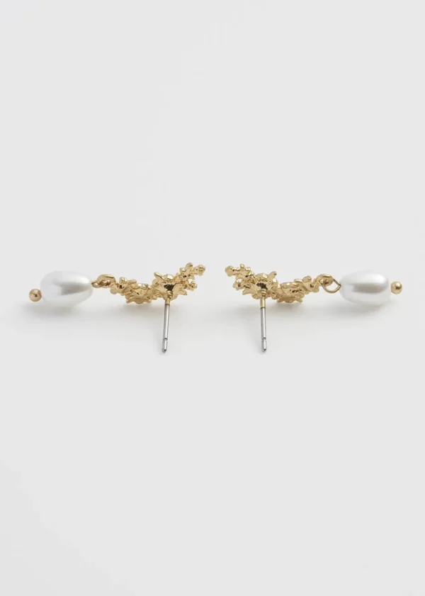 Fable England Hibiscus & Pearl Earrings