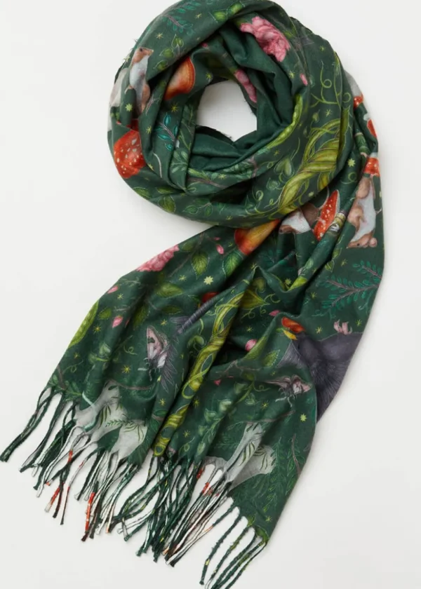 Fable England Into The Woods Scarf Green