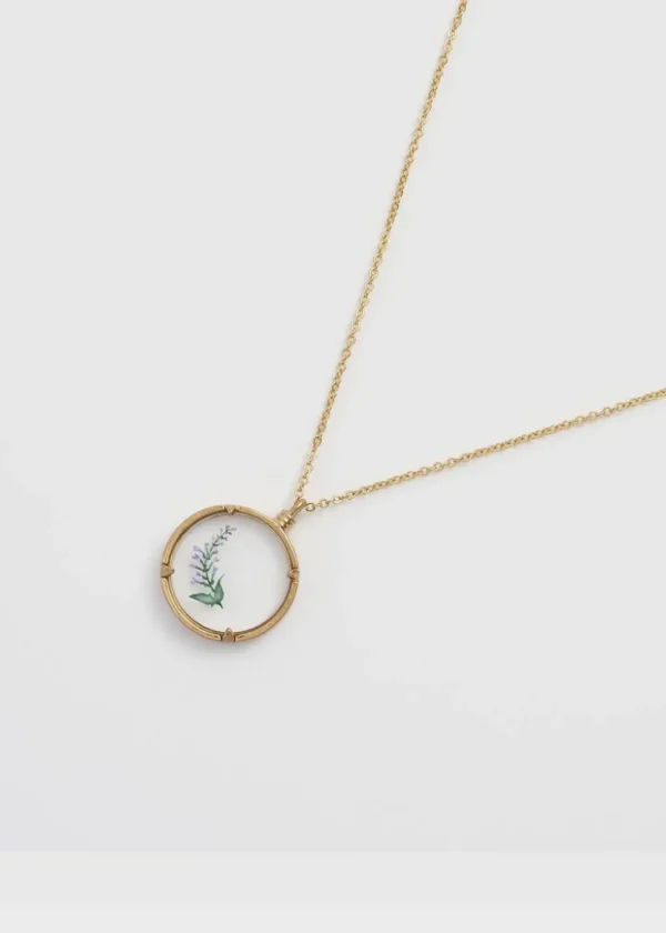 Fable England Lavender Monocle Necklace