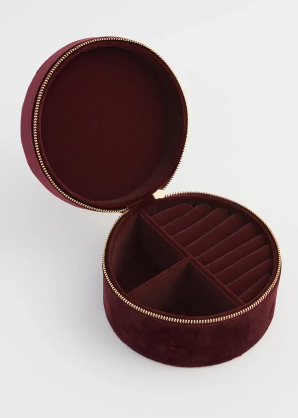 Fable England Magical Mushroom Velvet Jewelry Box Burgundy