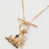 Fable England Moth Enamal Necklace Brown