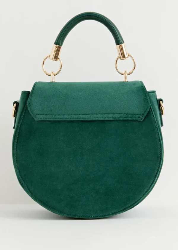 Fable England Robin Bird Velvet Saddle 40's Bag Green