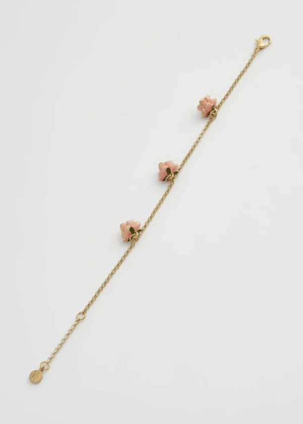 Fable England Rose Bud Bracelet Pink