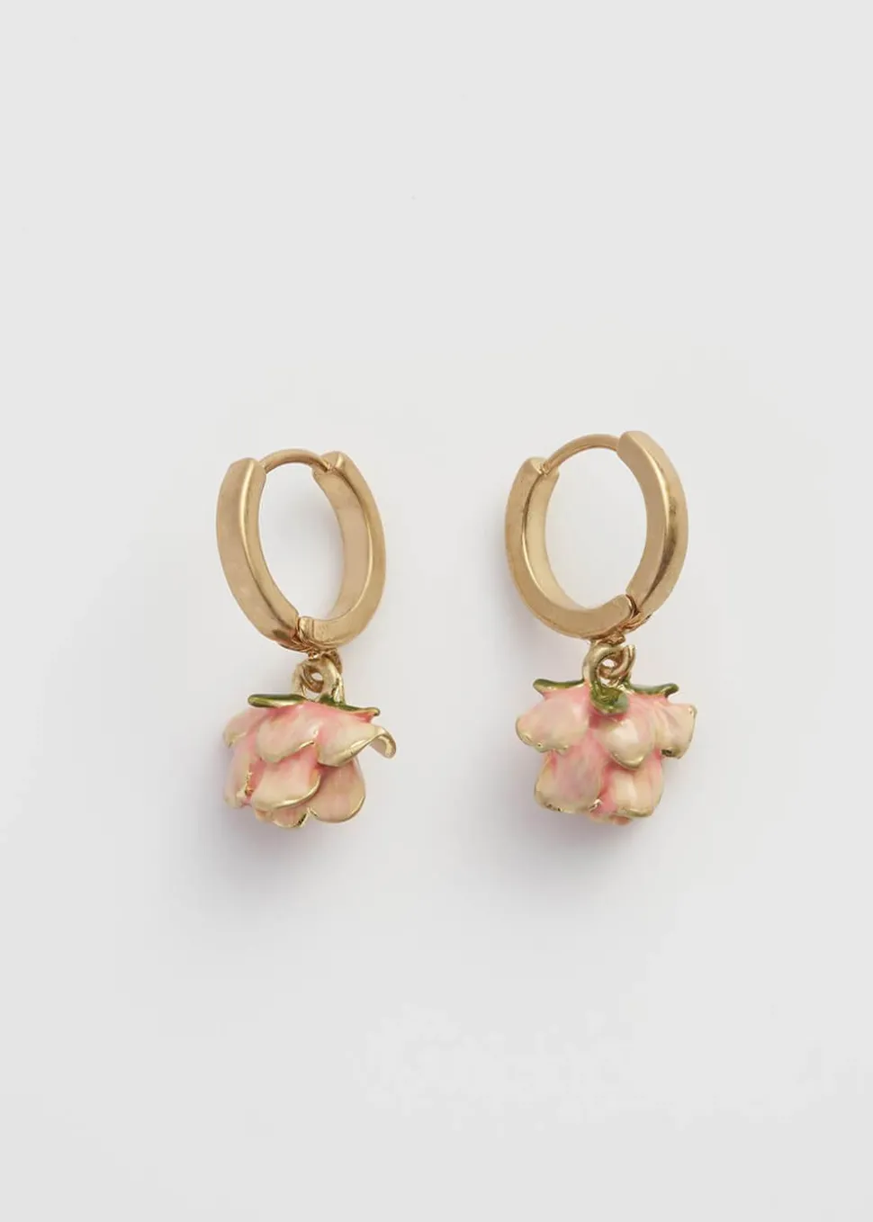 fable_england_rose_bud_hu_2.webp Fable England Rose Bud Huggies Earrings Pink