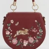 Fable England Running Bunny Saddle Bag Burgundy