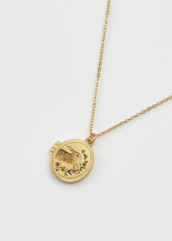 Fable England Running Bunny Locket Necklace