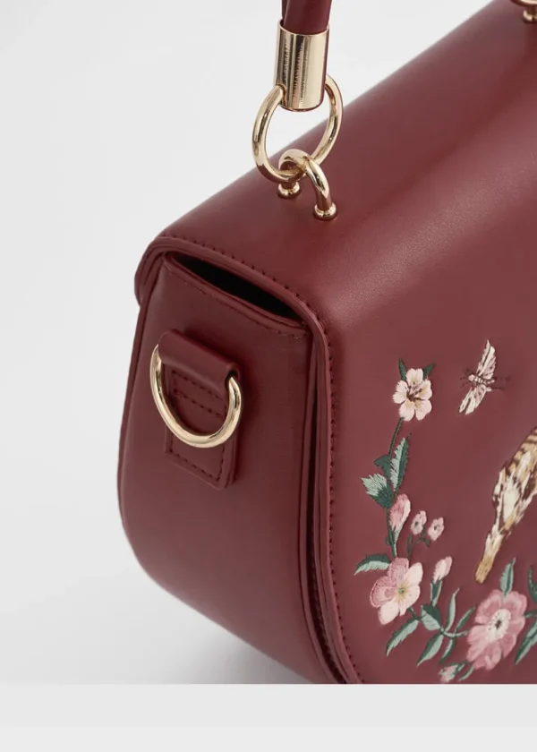Fable England Running Bunny Saddle Bag Burgundy