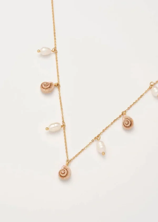 Fable England Sea Snail Charm & Pearl Necklace