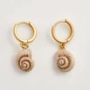 Fable England Sea Snail Shell Huggie Earrings