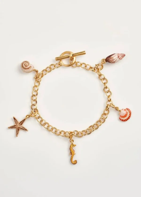 Fable England Shell Charm Bracelet With 5 Charms