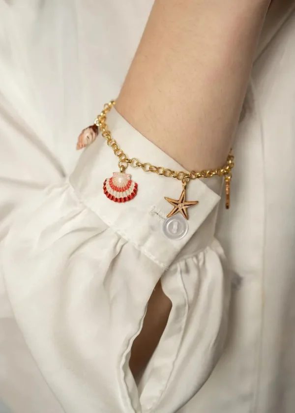 Fable England Shell Charm Bracelet With 5 Charms