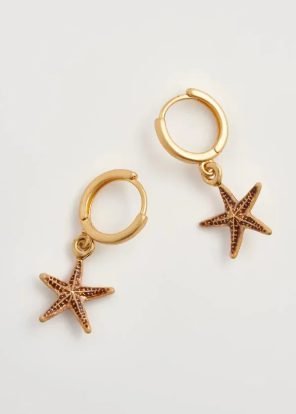 Fable England Starfish Huggie Hoops Earrings