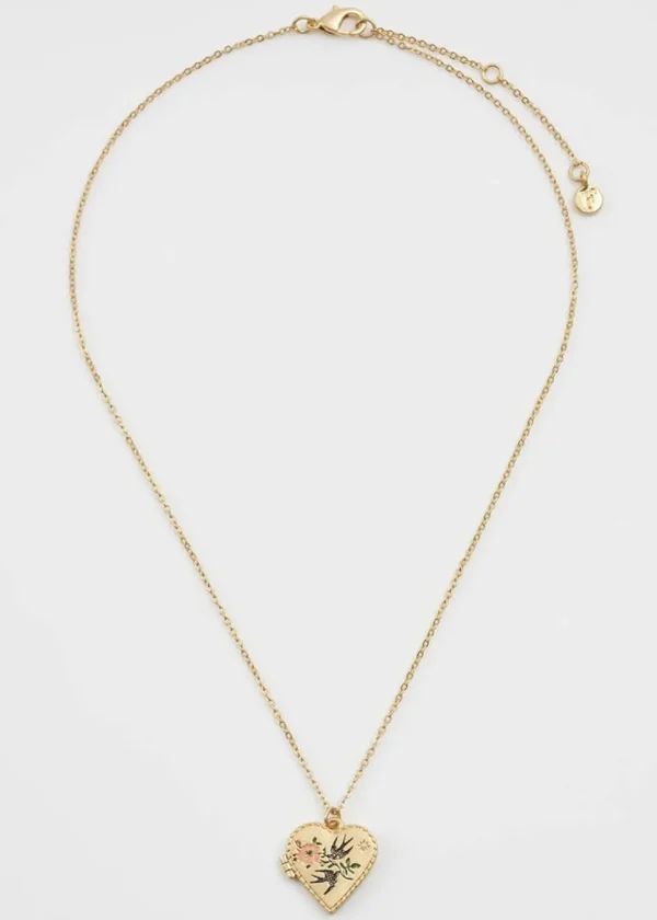 Fable England Swallow Locket Necklace