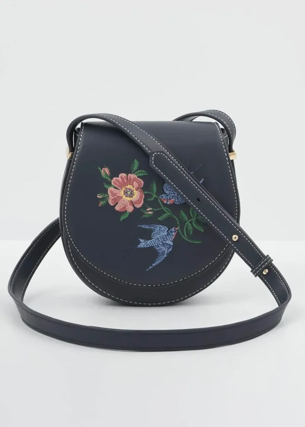 Fable England Swooping Swallows Saddle Bag Navy