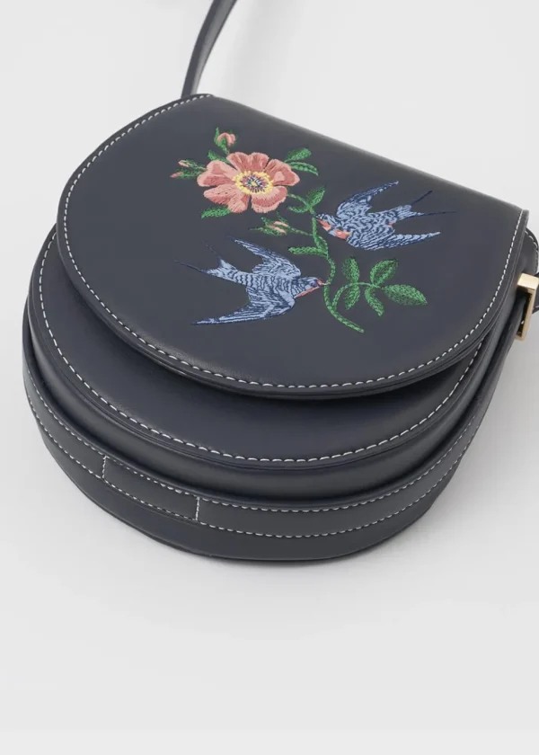 Fable England Swooping Swallows Saddle Bag Navy