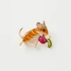 Fable England Vole Forest Mouse Enamel Brooche Brown